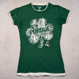 Vintage Y2K  ProEdge Purdue Boilermakers Green Clover T Shirt Womens M